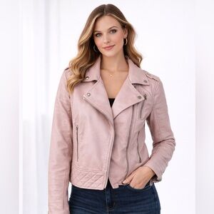AFTF Faux Pink Leather Jacket SZ LG